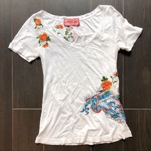Johnny Was | JWLA White tee with boho embroidery